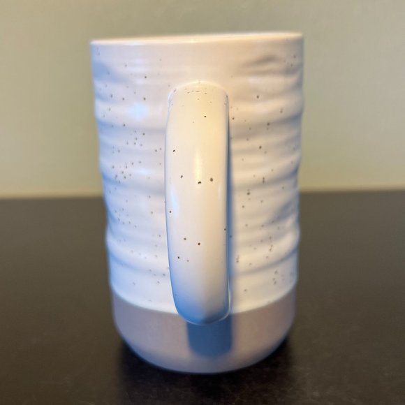 THRESHOLD White and Gray Speckled Ribbed Stoneware Mug with Unglazed Gray Base - Picture 6 of 11